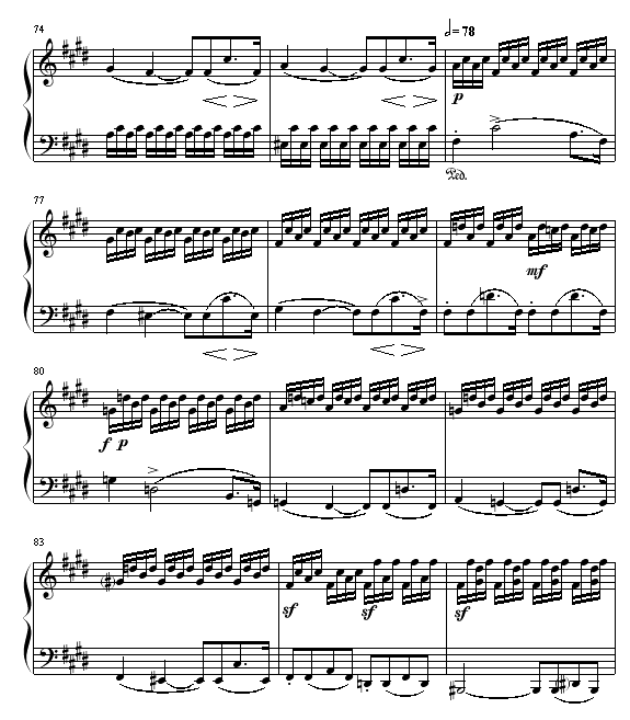月光(第三乐章)钢琴曲谱（图7）