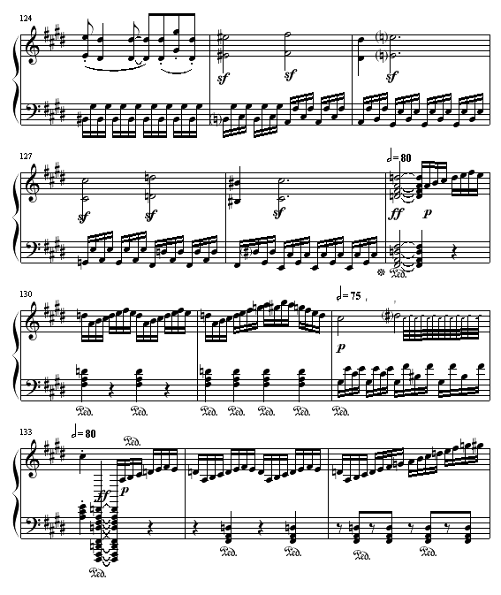 月光(第三乐章)钢琴曲谱（图1）