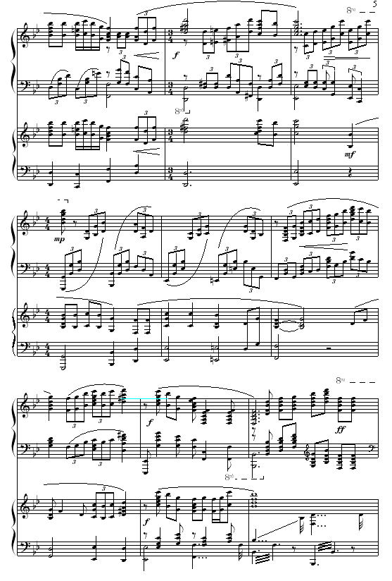黄河颂钢琴曲谱（图5）