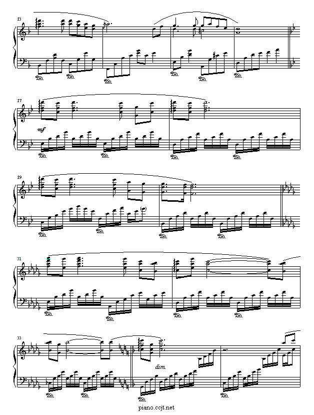 白月光钢琴曲谱（图2）