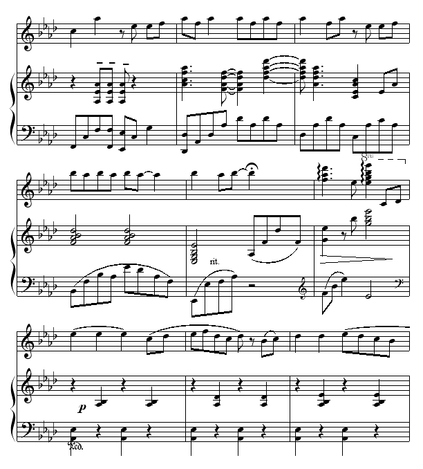天黑黑-弹唱版钢琴曲谱（图7）