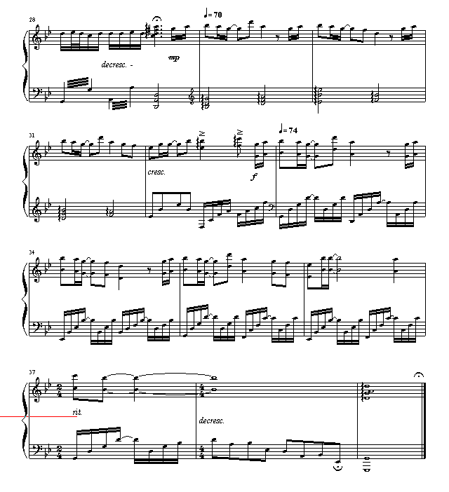 千年之恋钢琴演奏版钢琴曲谱（图3）