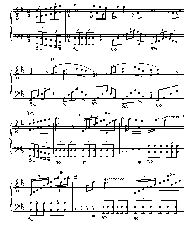 似水流年钢琴曲谱（图5）