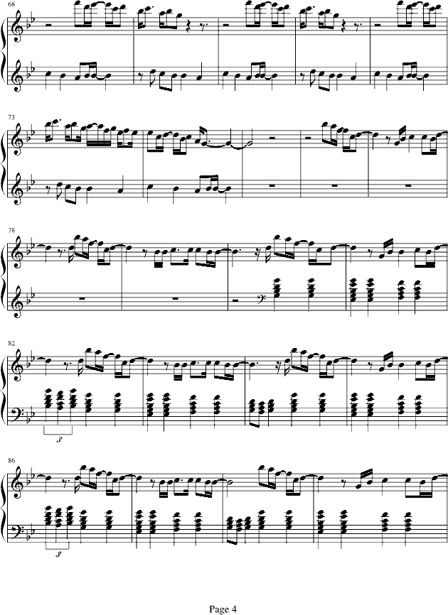 圣斗士 冥王篇—《地球仪》钢琴曲谱（图4）