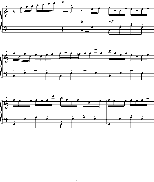 可爱的蓝精灵钢琴曲谱（图5）