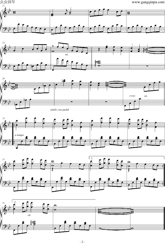 红河谷-blueman版钢琴曲谱（图2）