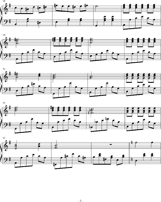 白色恋人-贝莎拉版钢琴曲谱（图3）