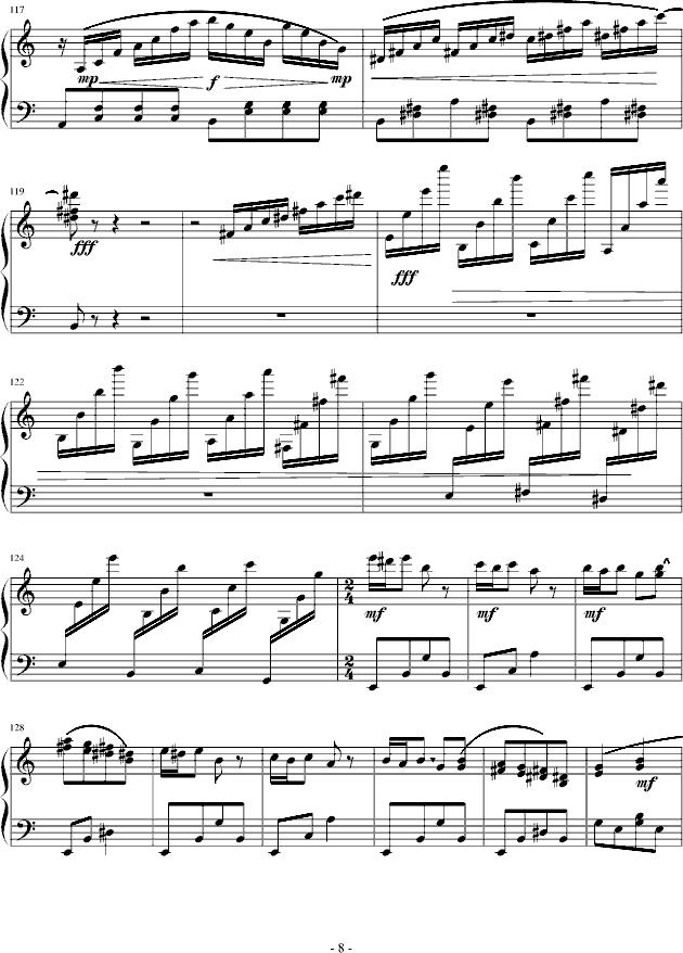 Fuuki Iinchou Hibari Kyoya钢琴曲谱（图8）