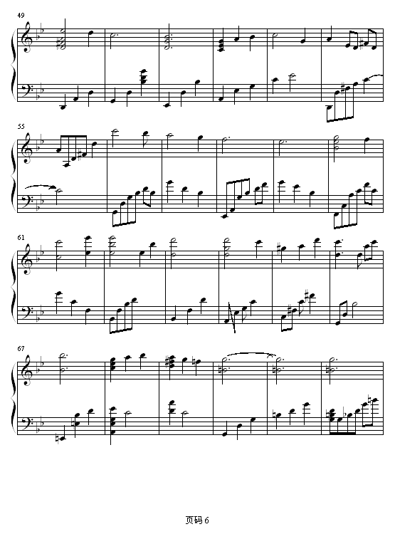 through pain -天使怪盗钢琴曲谱（图3）