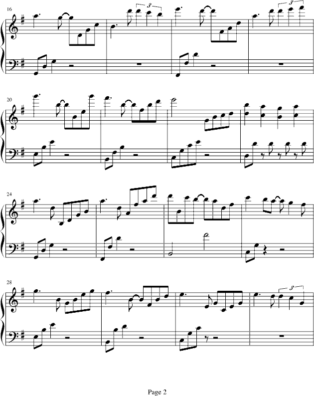 被遗失的天使 -新鲜人钢琴曲谱（图2）
