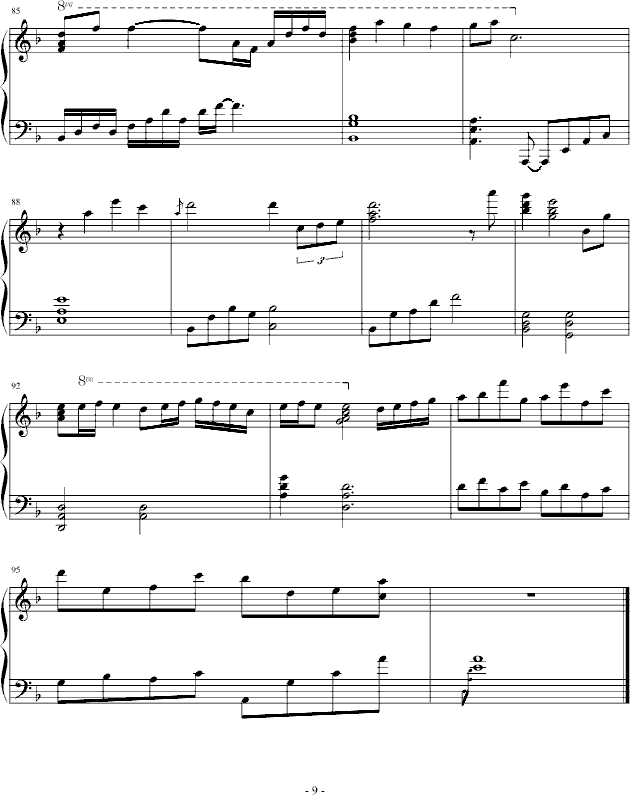 Final Fentasy-幸福版钢琴曲谱（图9）