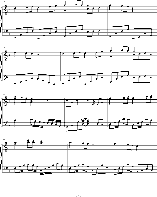 Final Fentasy-幸福版钢琴曲谱（图2）