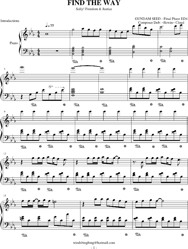 FIND THE WAY钢琴曲谱（图1）