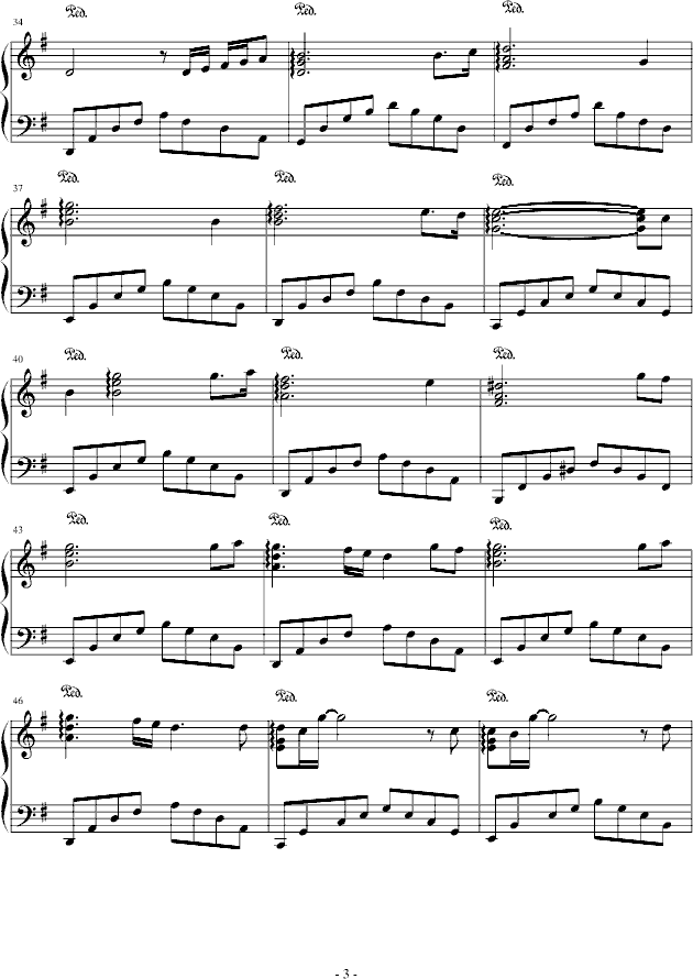 Wish to Wish-“神”里的插曲钢琴曲谱（图3）