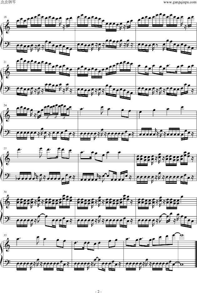 街头霸王-背景音乐钢琴曲谱（图2）
