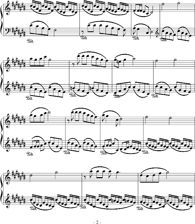 山居秋暝-天之痕钢琴曲谱（图2）