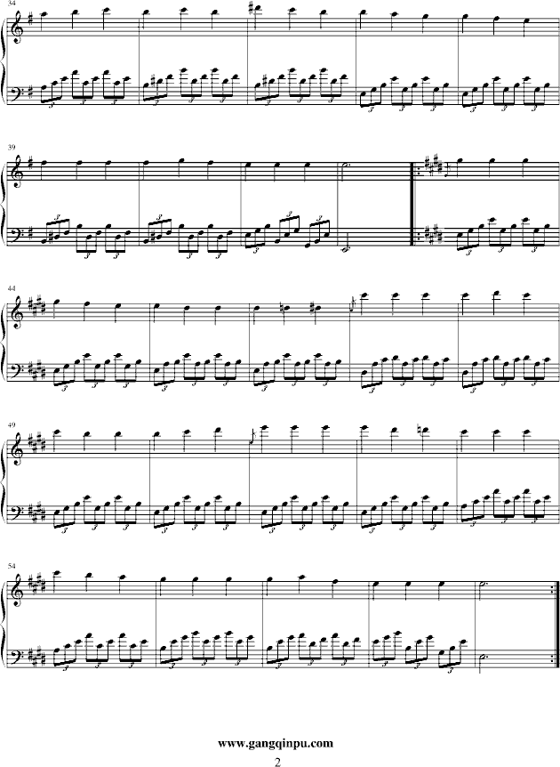 蓝色生死恋-爱的罗曼史（简单版）钢琴曲谱（图2）