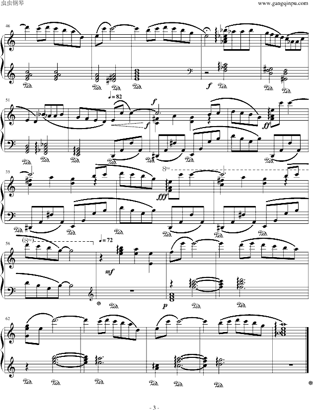 Theme of Love-FinalFandasyIV钢琴曲谱（图3）