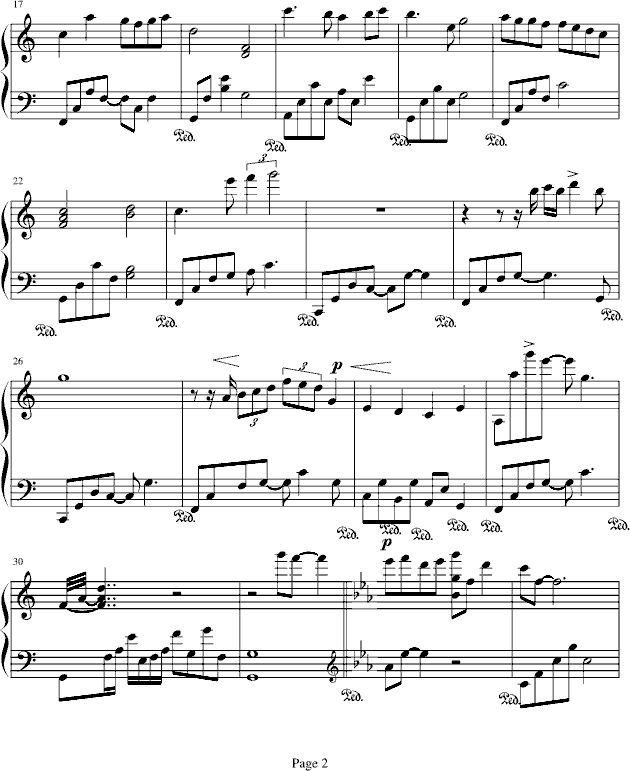 不想哭- -欣仔版钢琴曲谱（图2）