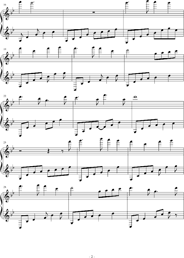 昔影--<<天之痕>>插曲钢琴曲谱（图2）
