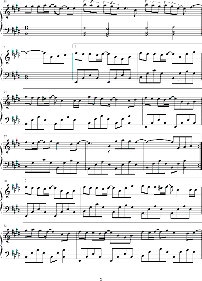 迷宮-七朵花钢琴曲谱（图2）