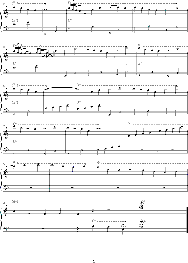 Naruto插曲钢琴曲谱（图2）