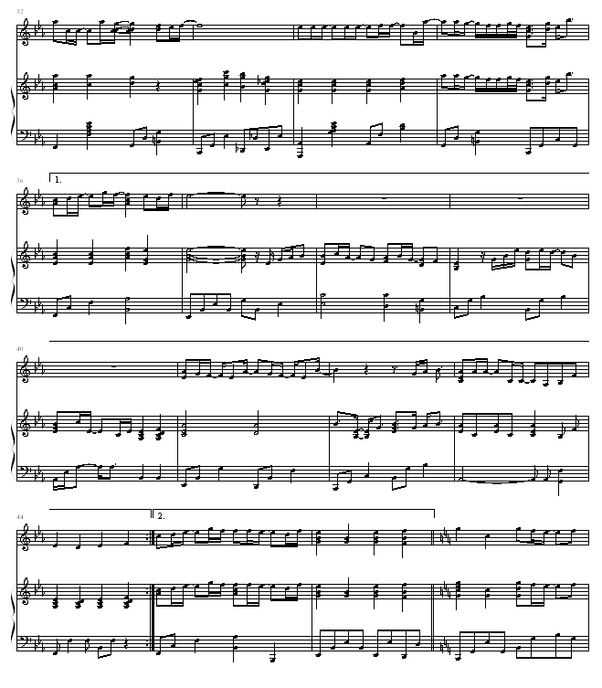 瞳をとじて钢琴曲谱（图3）