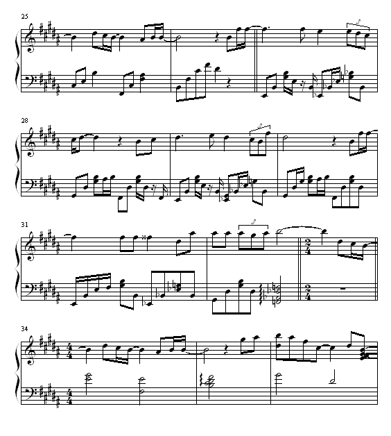 only human 一升的眼泪主题曲钢琴曲谱（图3）