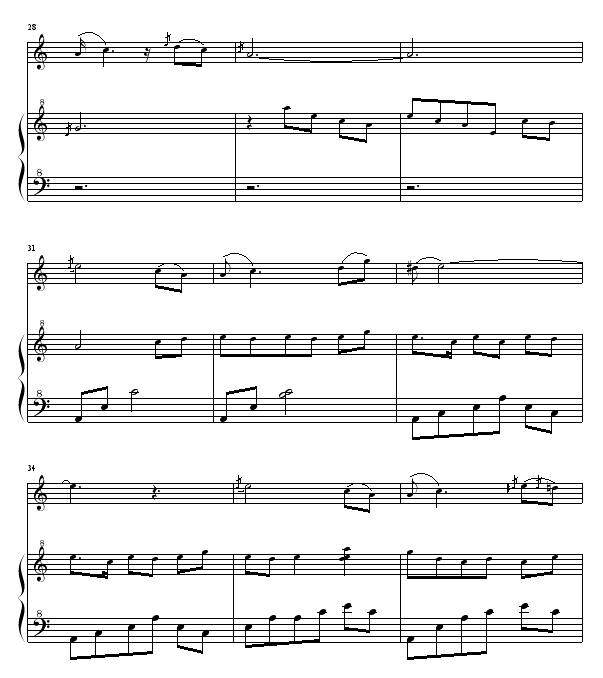月光下的凤尾竹钢琴曲谱（图4）
