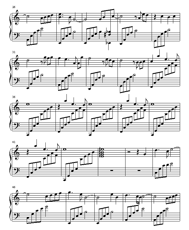 风-爱情白皮书钢琴曲谱（图2）