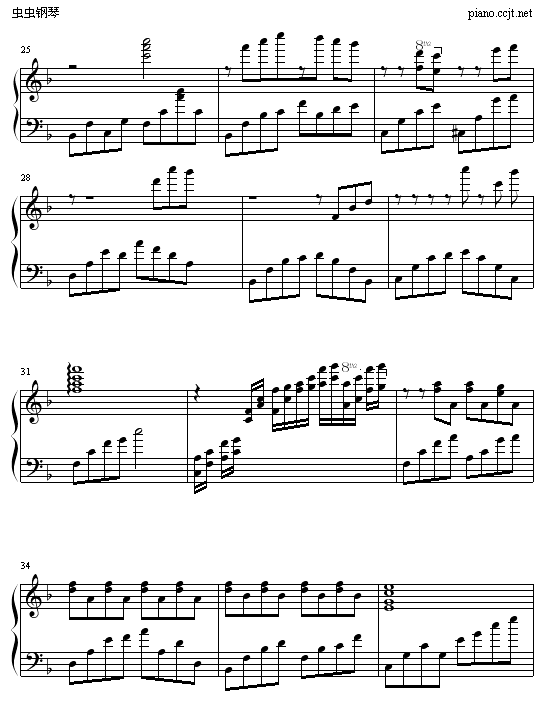 梦幻国度--晶贝场主题曲钢琴曲谱（图3）