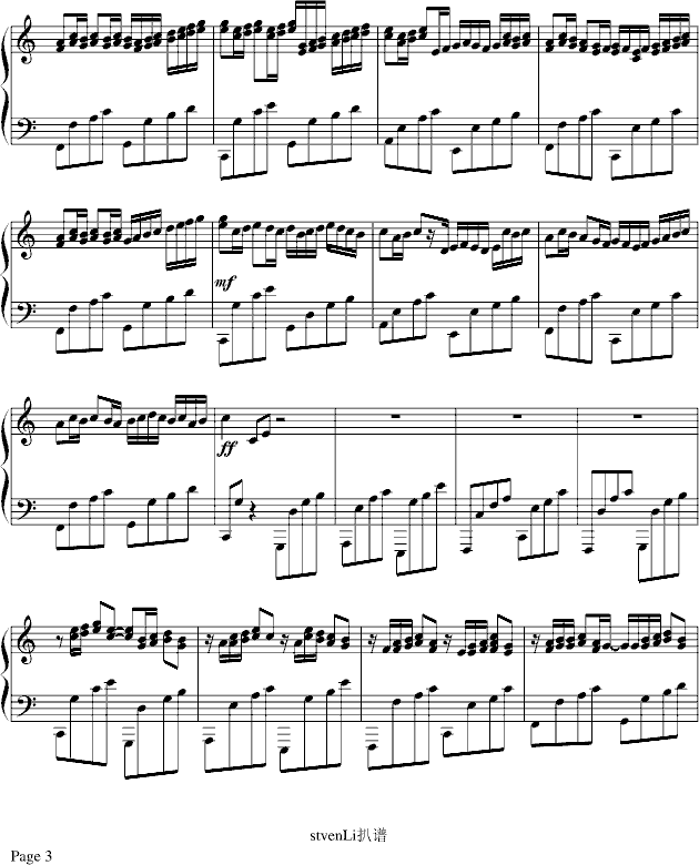卡农-演奏版-Geogre winston钢琴曲谱（图3）