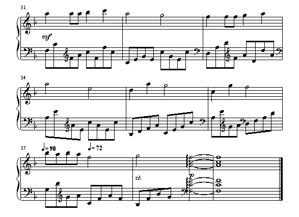 虫儿飞钢琴曲谱（图3）