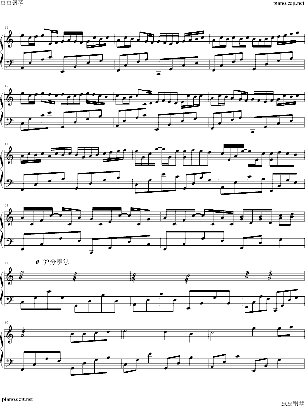 卡农最简版野蛮女友钢琴曲谱（图2）