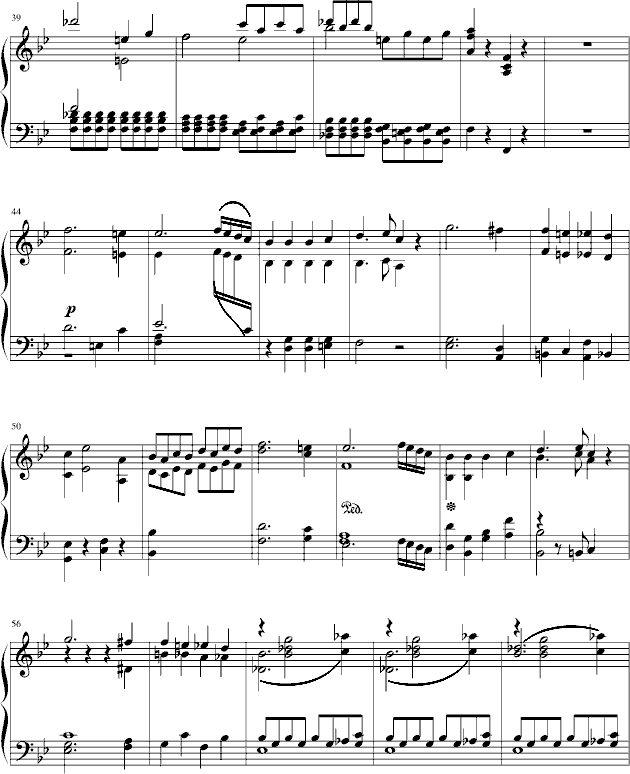 莫扎特第四十号交响曲（第一乐章）钢琴曲谱（图3）