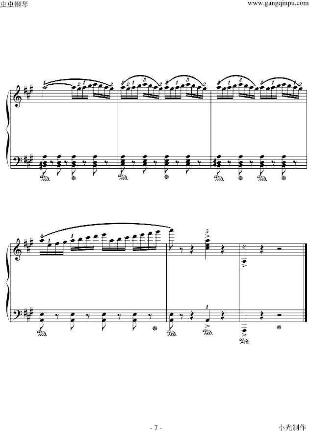 西班牙舞曲-小光版钢琴曲谱（图7）