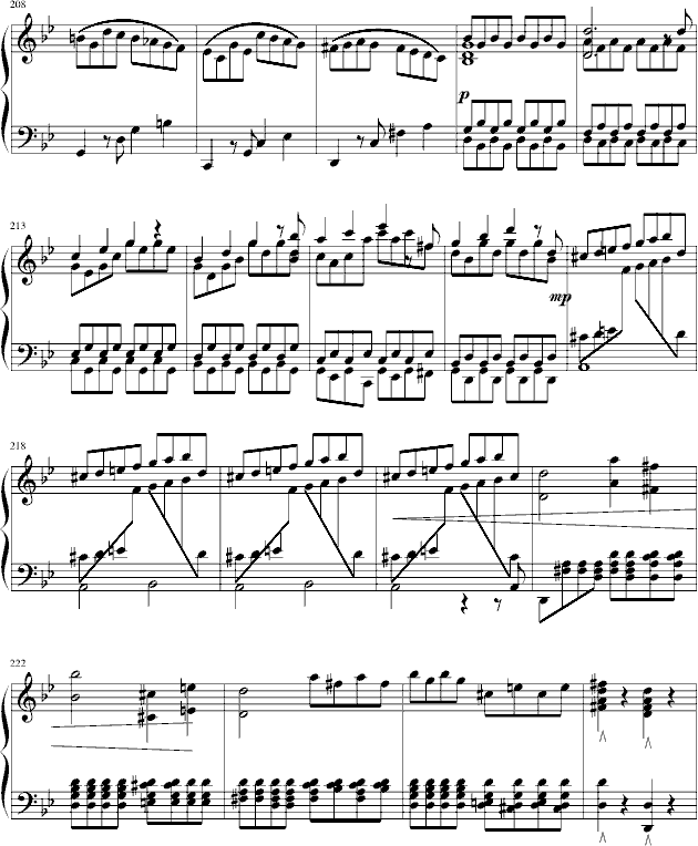 莫扎特第四十号交响曲（第一乐章）钢琴曲谱（图12）