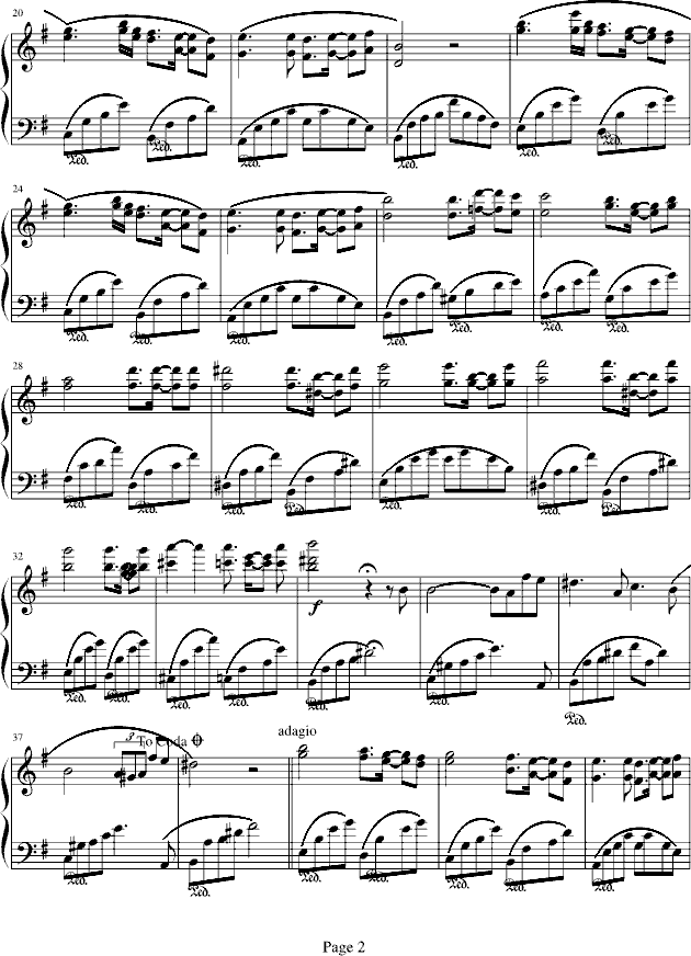 梦的传说钢琴曲谱（图2）