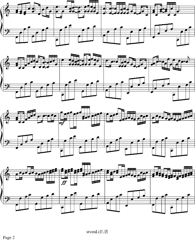 卡农-演奏版-Geogre winston钢琴曲谱（图2）