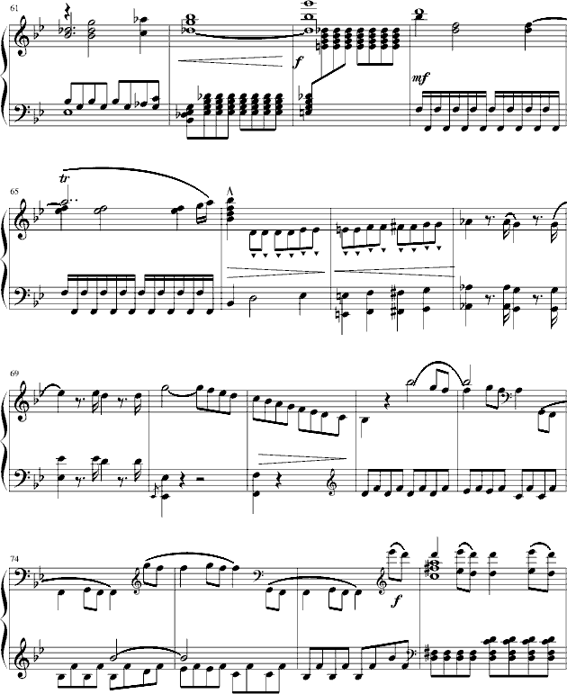 莫扎特第四十号交响曲（第一乐章）钢琴曲谱（图4）