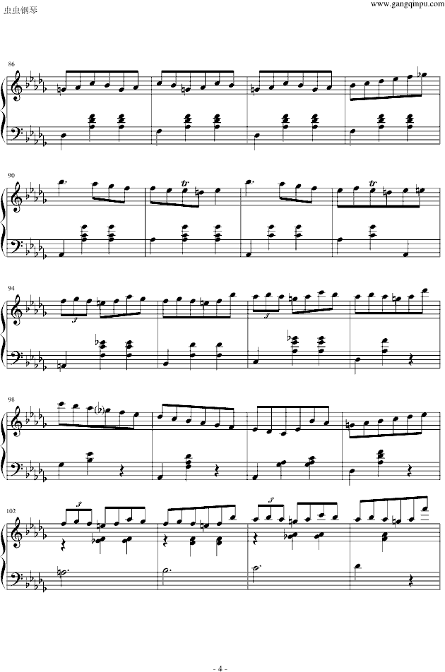 小狗圆舞曲钢琴曲谱（图4）