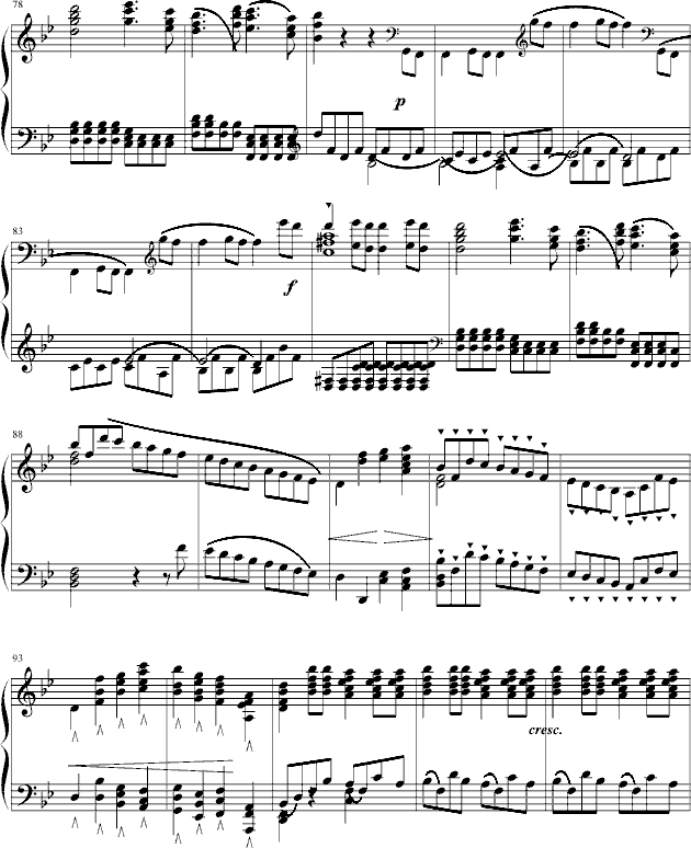 莫扎特第四十号交响曲（第一乐章）钢琴曲谱（图5）