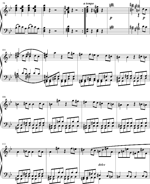 莫扎特第四十号交响曲（第一乐章）钢琴曲谱（图6）