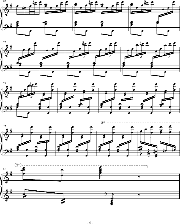 胡桃夹子中俄罗斯舞曲钢琴曲谱（图4）