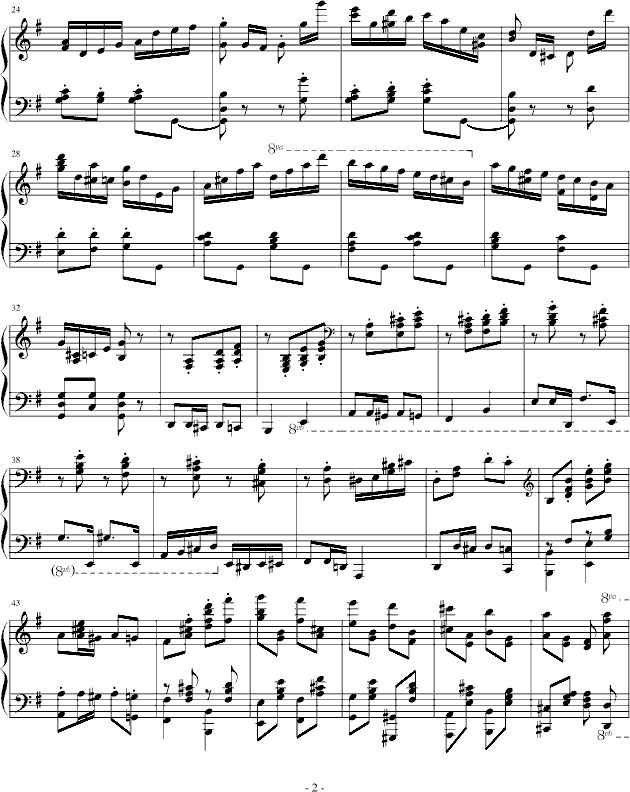 胡桃夹子中俄罗斯舞曲钢琴曲谱（图2）
