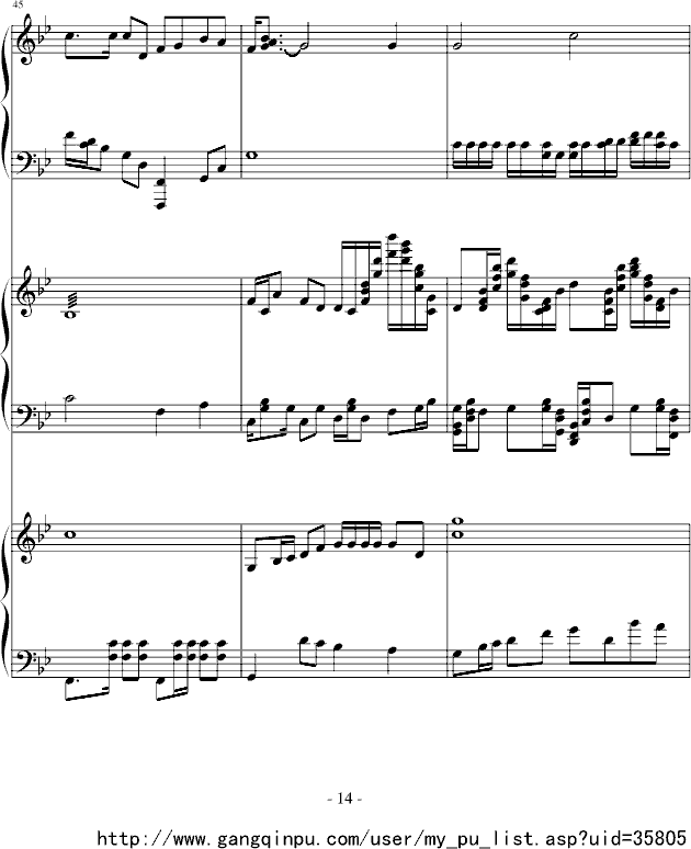 望江南钢琴曲谱（图14）