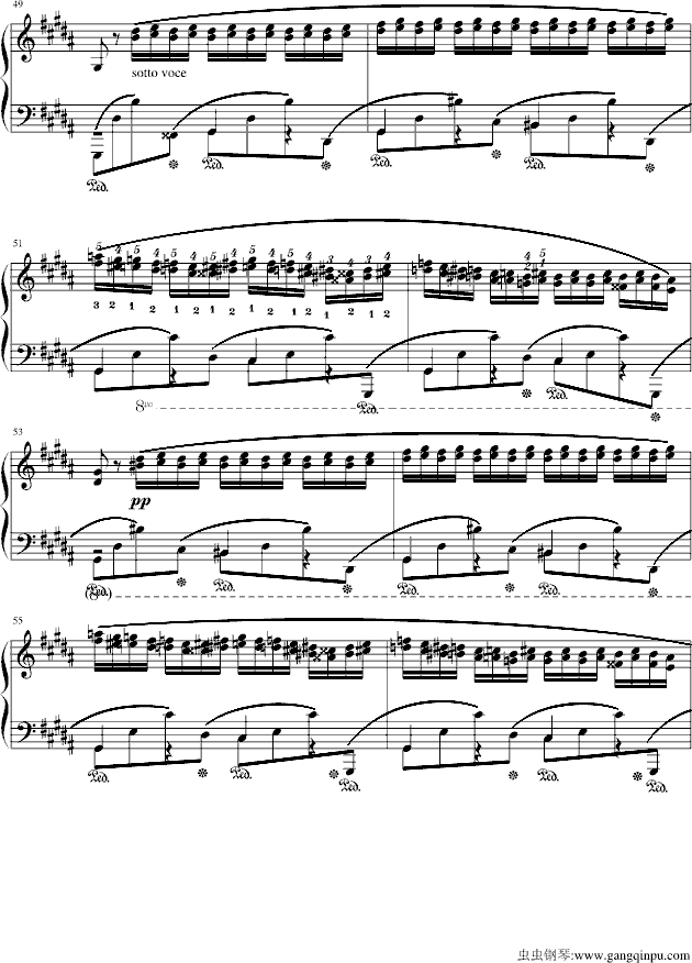 肖邦三度练习曲(op.25 no.6)钢琴曲谱（图7）