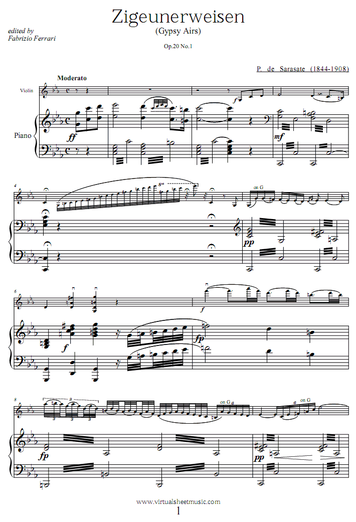 流浪者之歌钢琴曲谱（图1）