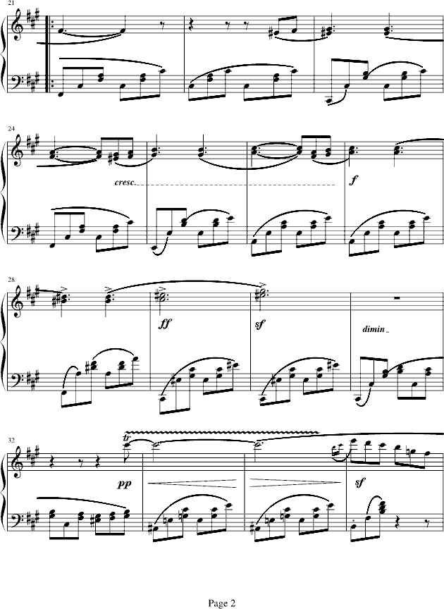 威尼斯船歌—门德尔松钢琴曲谱（图2）