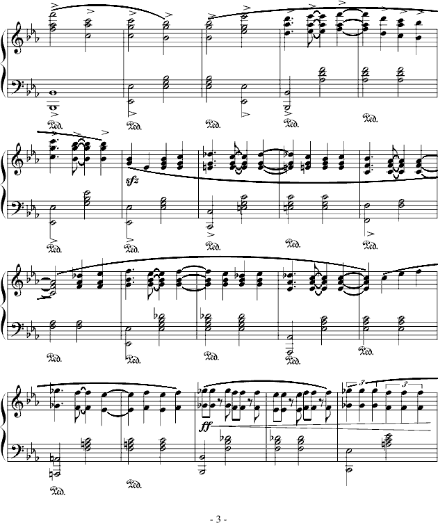 命运80-随风版钢琴曲谱（图3）